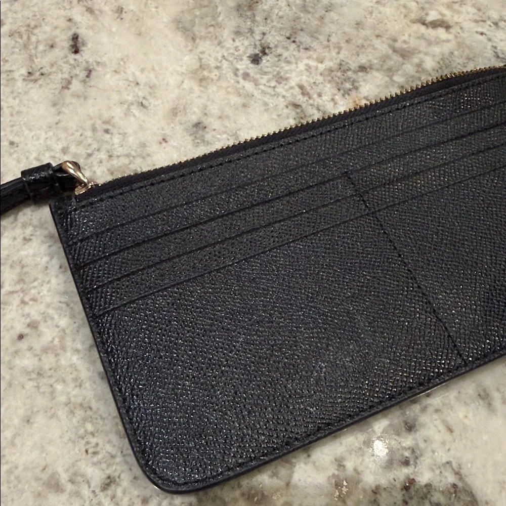 Coach Sleek Black Leather Wristlet - Picture 3 of 5